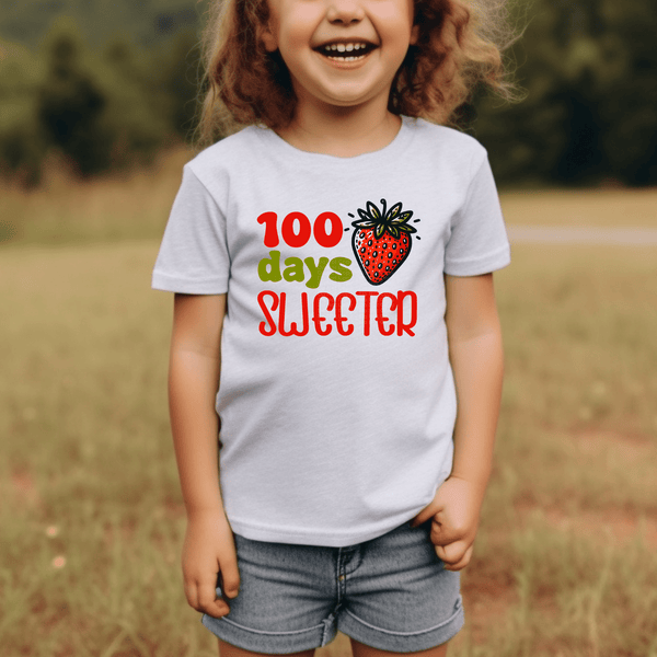 100 Days Sweeter Strawberry DTF Transfer