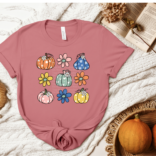 Polka-dot Pumpkins & Flower Coquette DTF Transfer