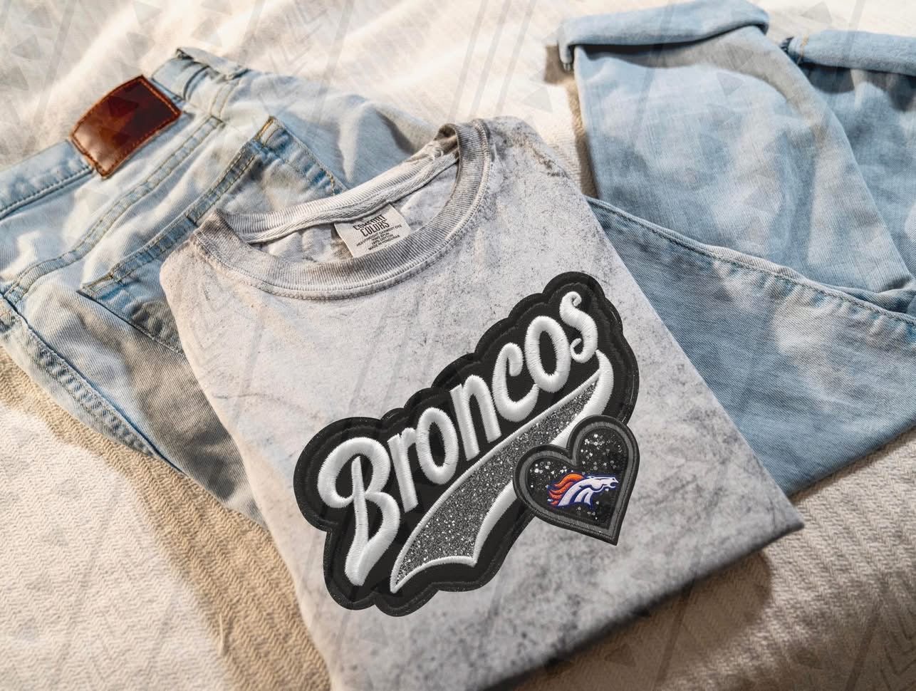 Faux Embroidery_Broncos DTF Transfer