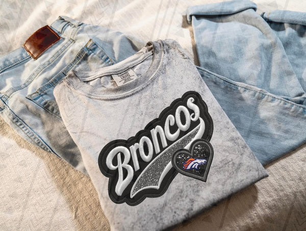 Faux Embroidery_Broncos DTF Transfer