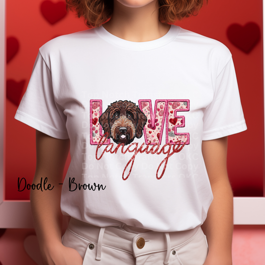 Love Language - Doodle Brown DTF Transfer
