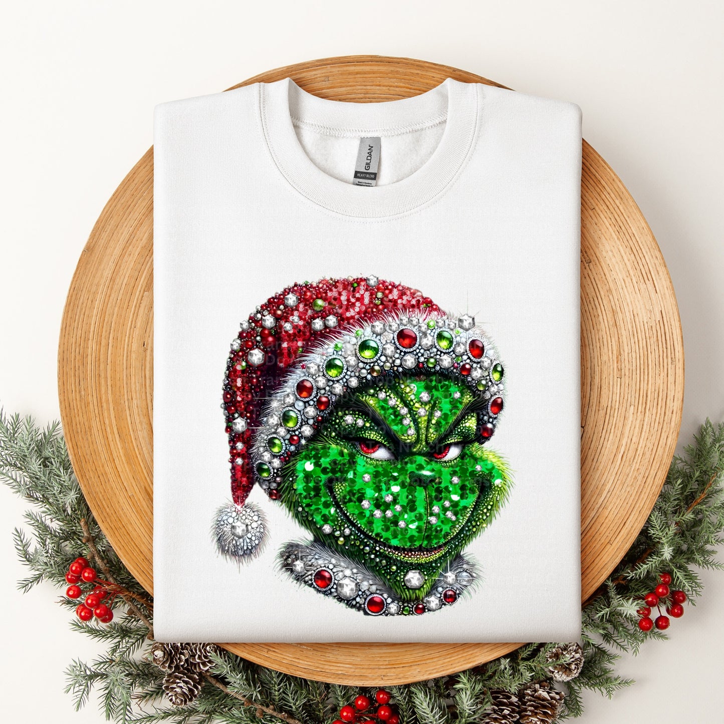 Mischievous Gr!nch Faux Rhinestones DTF Transfer