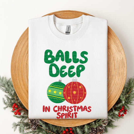 Balls Deep in Christmas Spirit DTF Transfer
