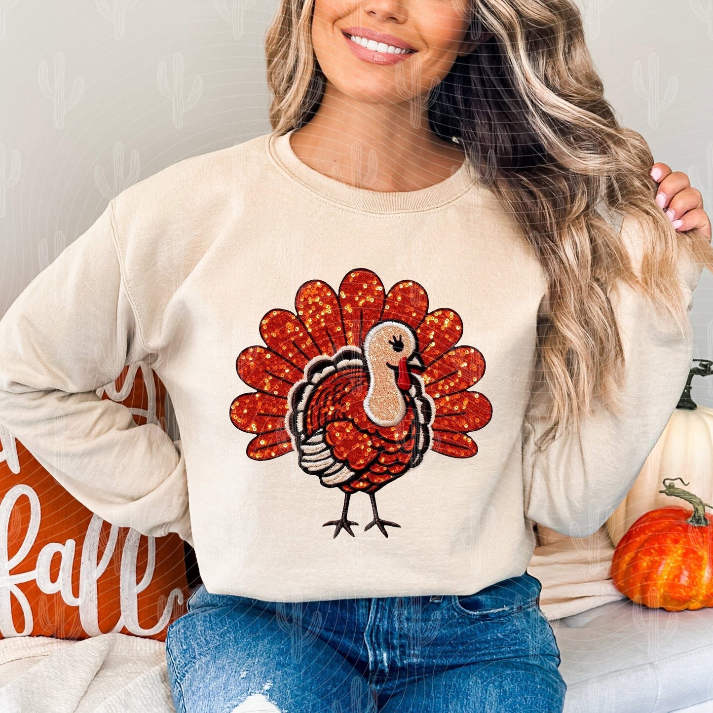 RTS ADULT Faux Sequin Turkey DTF Transfer
