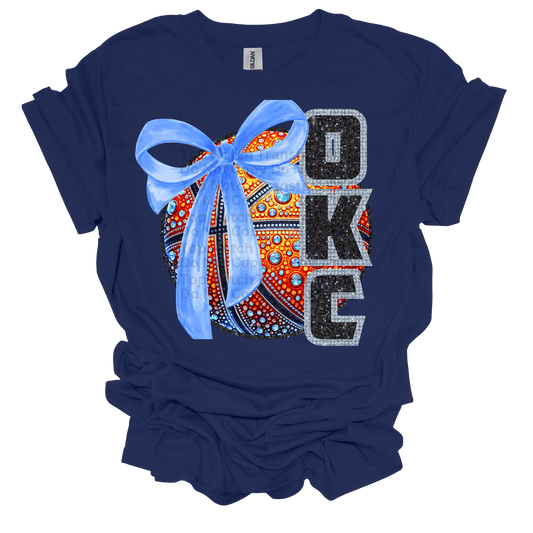OKC Faux Rhinestone BB w/ bow DTF Transfer