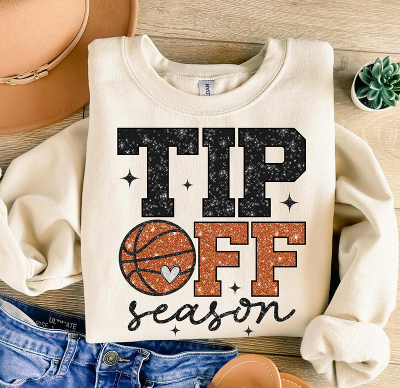 Tip off Season Faux Glitter DTF Transfer