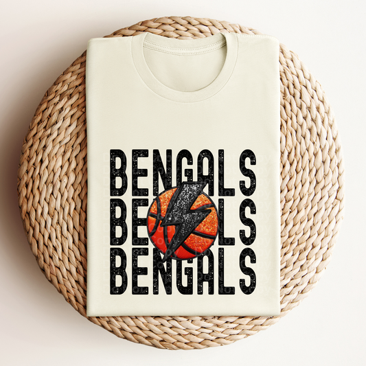 Stacked Bengals Basketball DTF Transfer