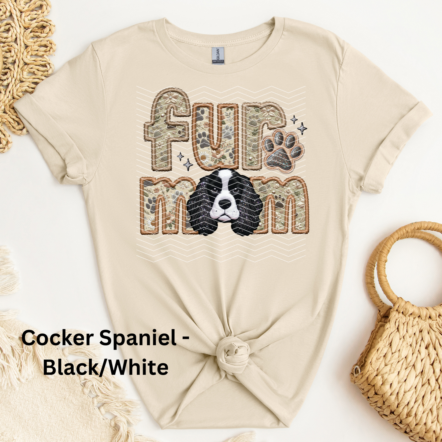 Cocker Spaniel - Black/White DTF Transfer