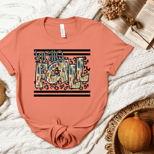 Hello Fall Grey/Black DTF Transfer