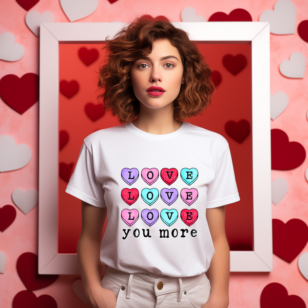 Love You More Hearts (Colorful) DTF Transfer