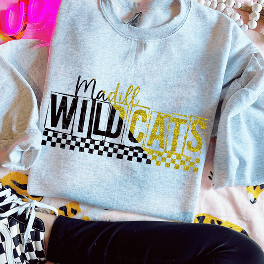 Madill Wildcats Faux Glitter DTF Transfer