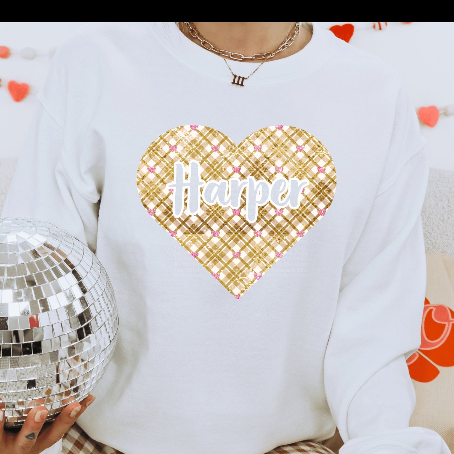 Custom Valentine’s Heart w/ Name Cutout Design 3 DTF Transfer