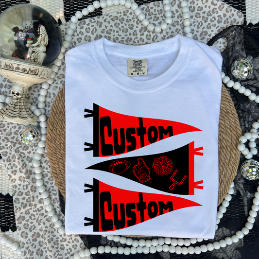 Custom- Pennant Mascot DTF Transfer (*Leave Mascot and Colors in Checkout Notes)