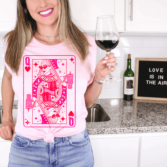 Valentine Playing Card Queen of Hearts DTF Transfer
