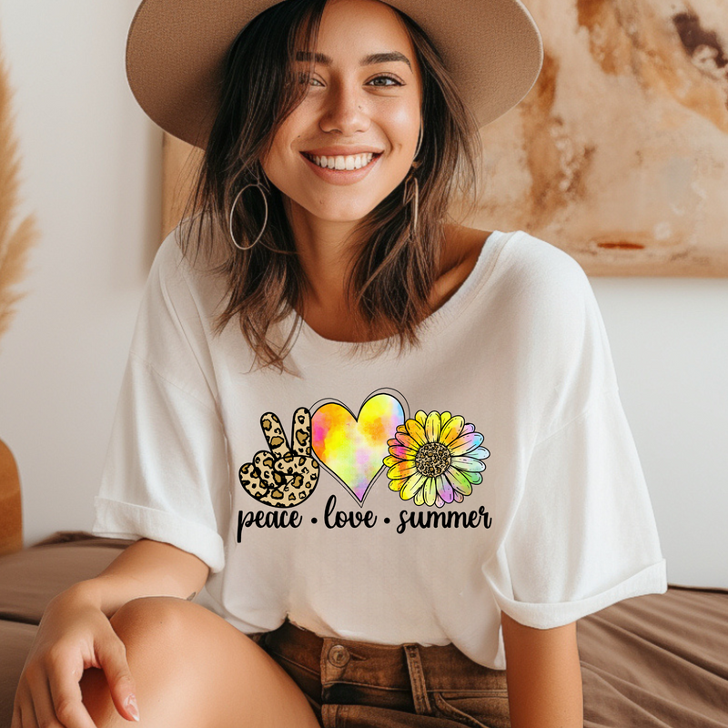 Peace Love Summer Sunflower DTF Transfer