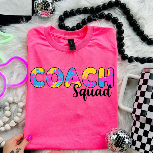 Coach School Squad Paint Splash DTF Transfer