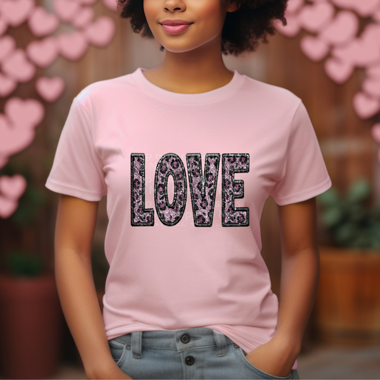 Love Leopard Pink DTF Transfer