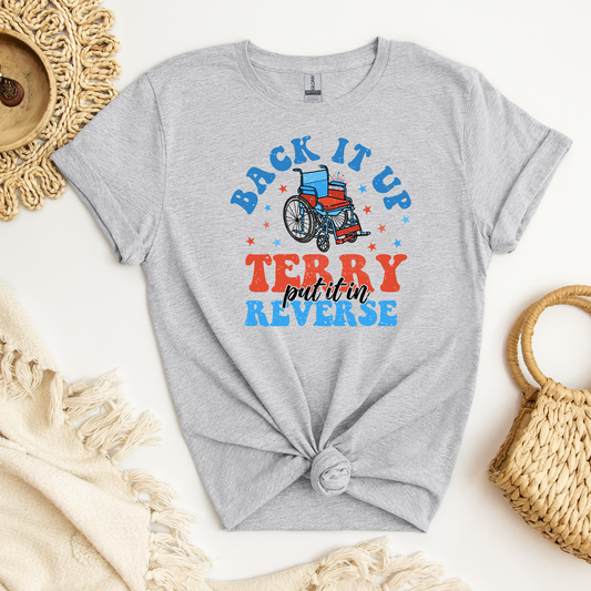 Back It Up Terry - Red & Blue Stars DTF Transfer