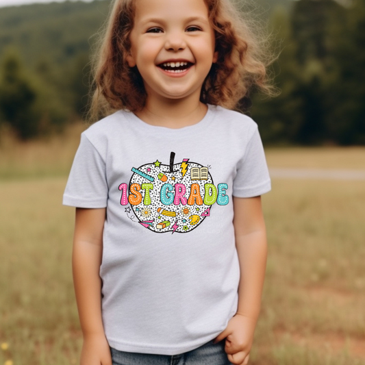 1st Grade Dalmation Dots Apple DTF Transfer