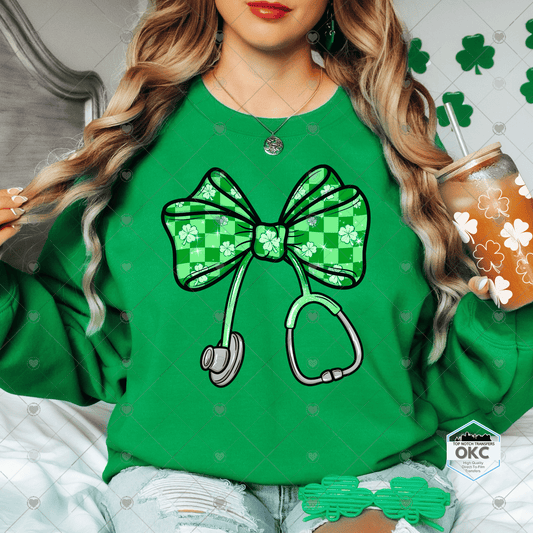 St. Patrick’s Stethoscope Bow DTF Transfer