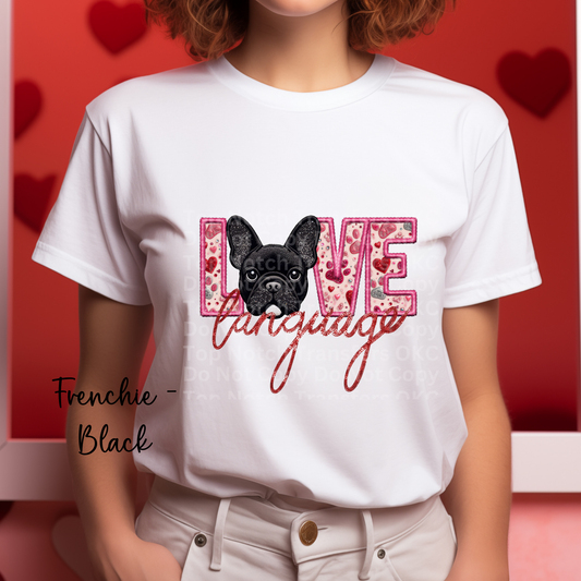 Love Language - Frenchie Black DTF Transfer