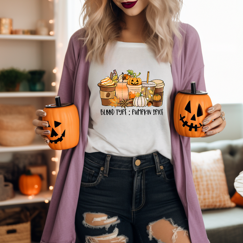 Blood Type Pumpkin Spice DTF Transfer