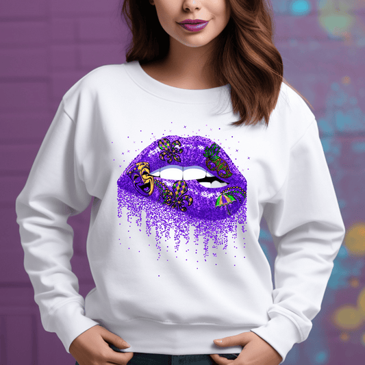 Mardi Gras Lips DTF Transfer