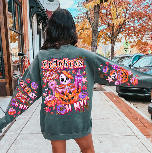 Pumpkins Leaves & Sweets *Optional long sleeve designs* DTF Transfer