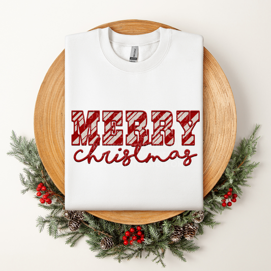 Merry Christmas Peppermint Red DTF Transfer