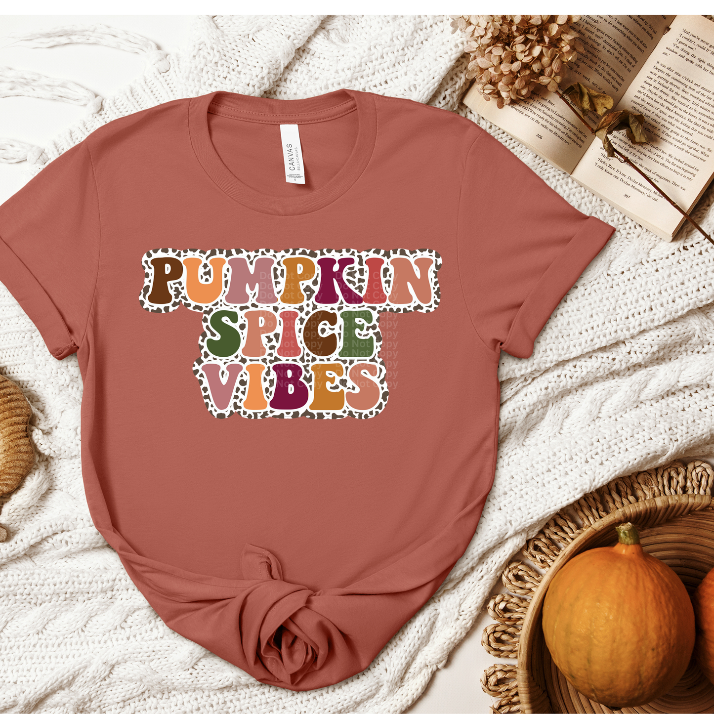 Pumpkin Spice Vibes - Leopard Outline DTF Transfer