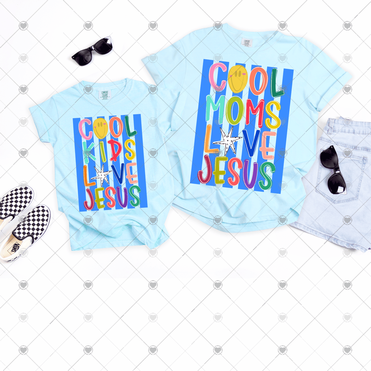 Cool Moms/Kids Love Jesus V1 DTF Transfer
