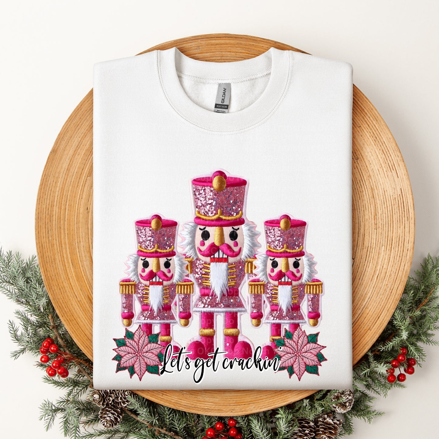 Let's Get Crackin Pink Nutcrackers DTF Transfer