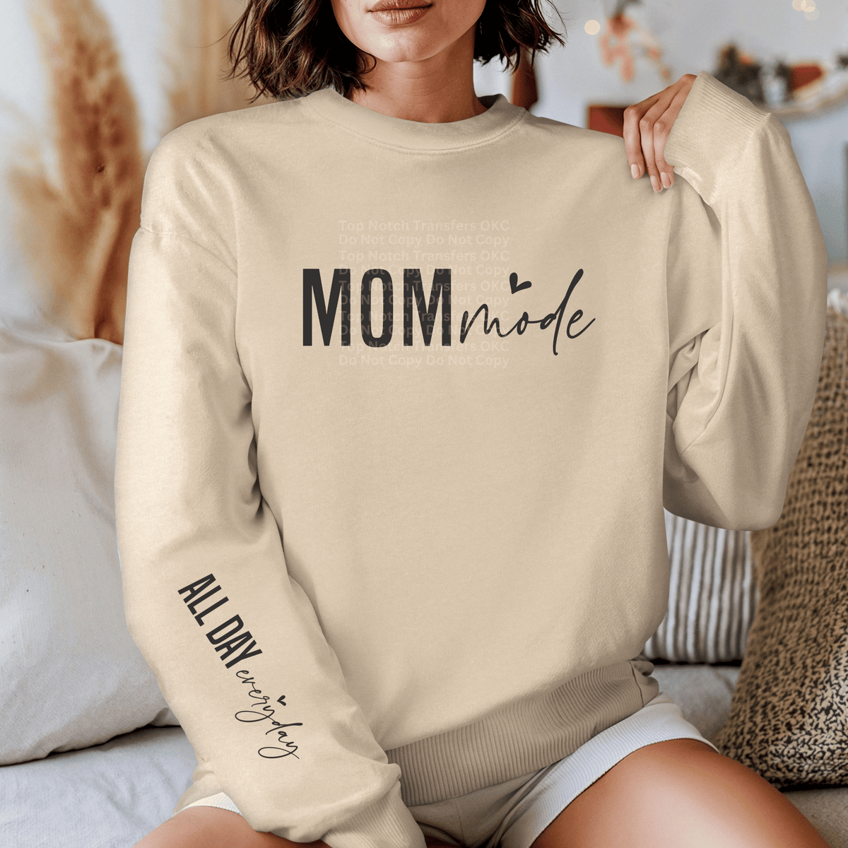 Mom Mode (sleeve design included) DTF Transfer