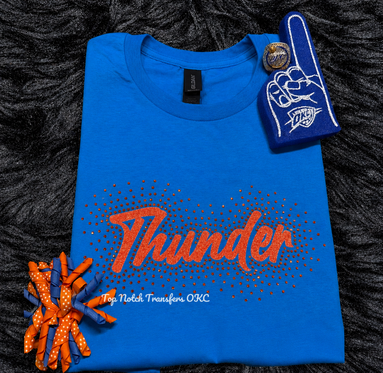 Orange Glitter Thunder w/ Rhinestone Scatter Transfer Kit