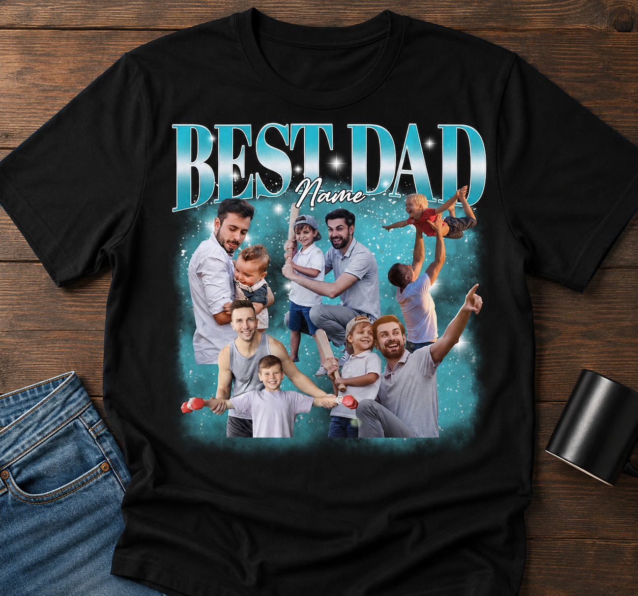 Best Dad Father’s Day Custom *Custom- leave name in checkout notes & email pictures with order number after placing order to topnotchtransfersokc@gmail.com*