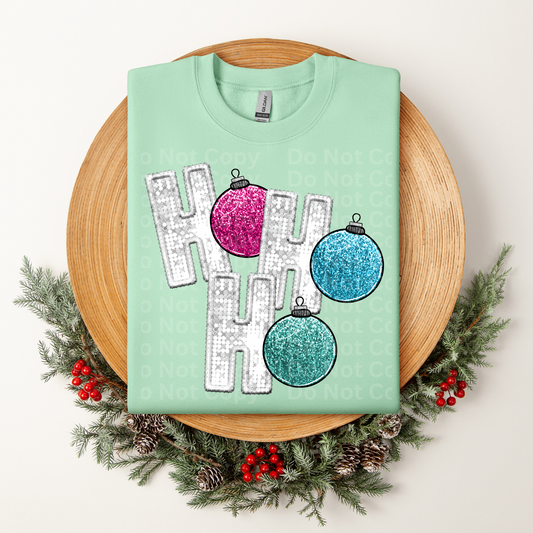 Ho Ho Ho Christmas Ornaments DTF Transfer