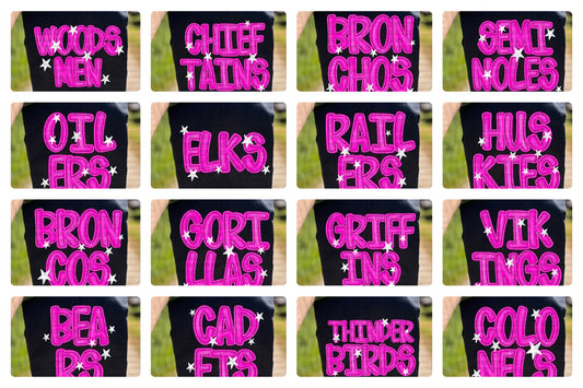 Pink & Preppy Mascots DTF Transfer (*Leave Mascot name in checkout notes)