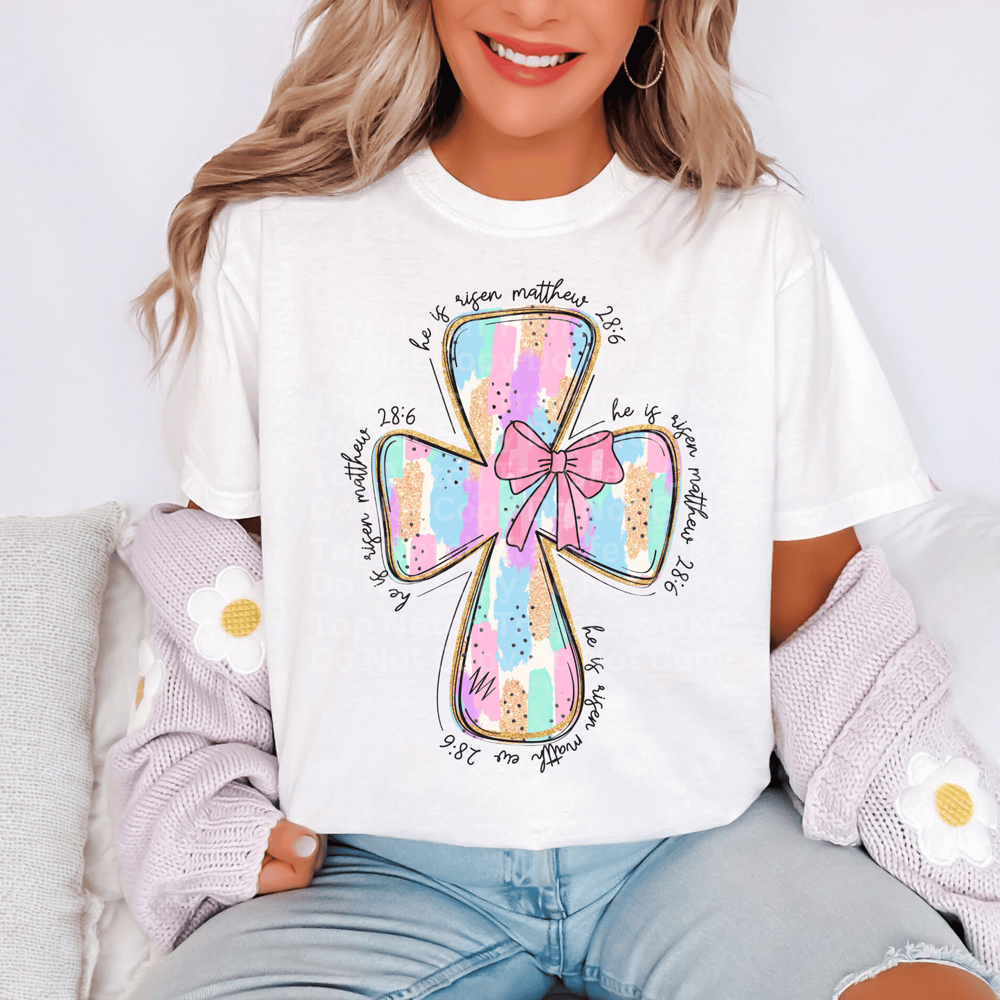 Cross w/ Bow DTF Transfer