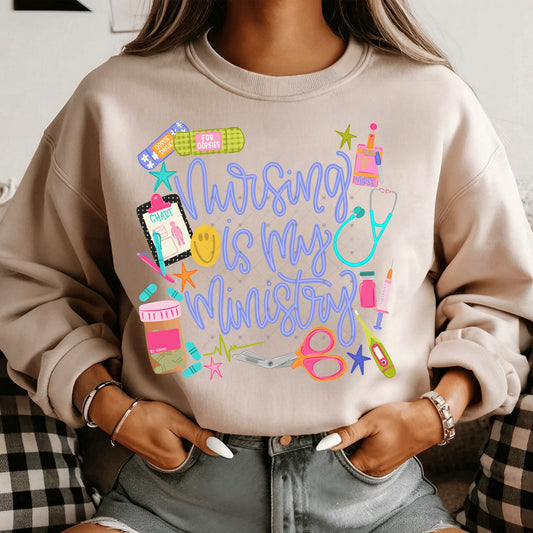 Nursing Is My Ministry Purple DTF Transfer