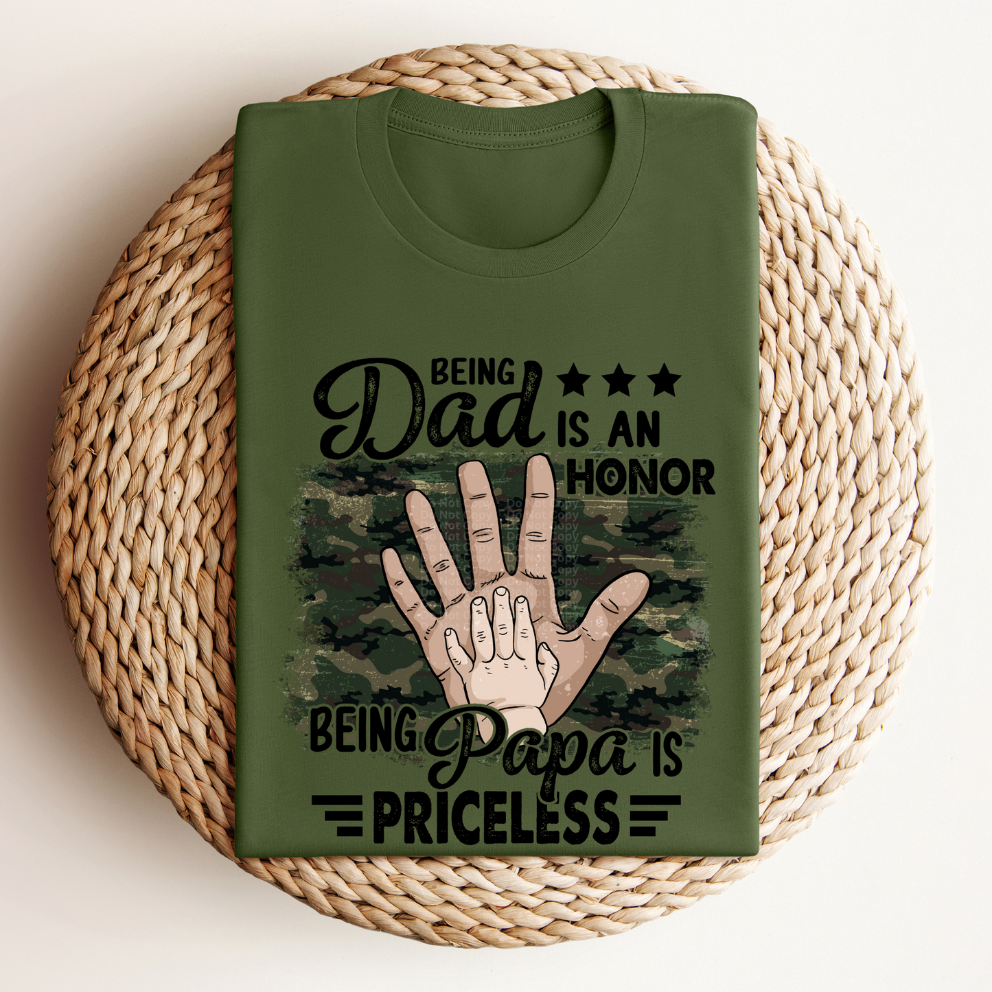 Being a Dad is an Honor Being Papa is Priceless Hand in Hand DTF Transfer
