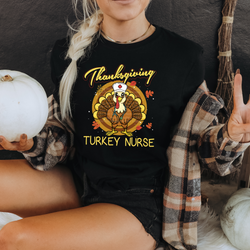 Thanksgiving Turkey Nurse DTF Transfer