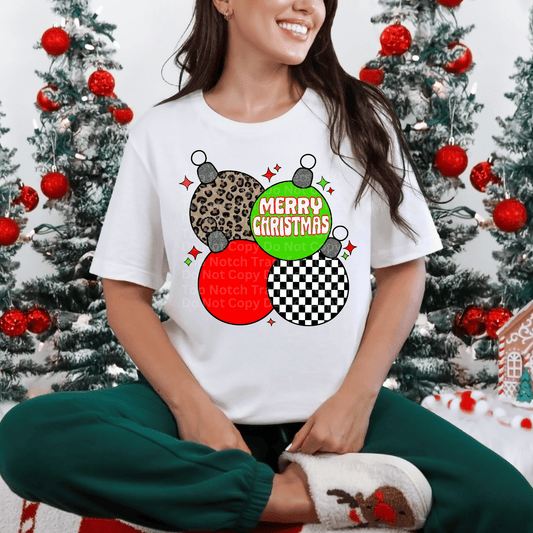 Merry Christmas Ornaments (Red & Green) DTF Transfer