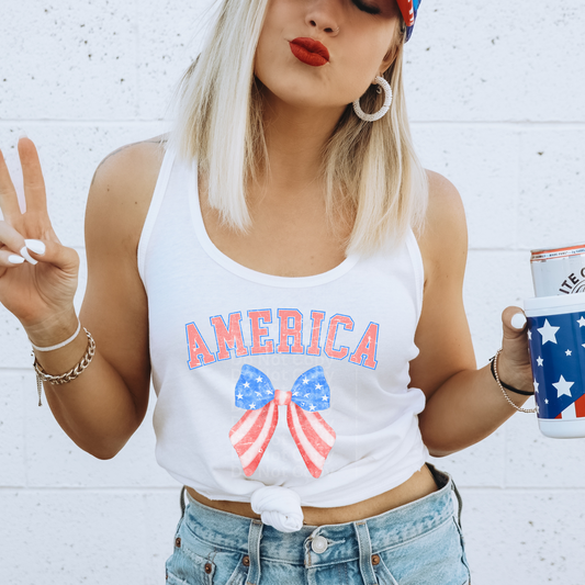 America Bow Pastel-Distressed DTF Transfer