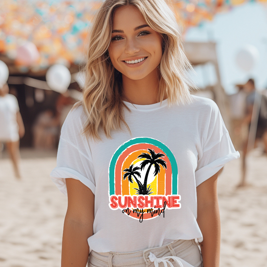 Sunshine On My Mind Palm Trees DTF Transfer