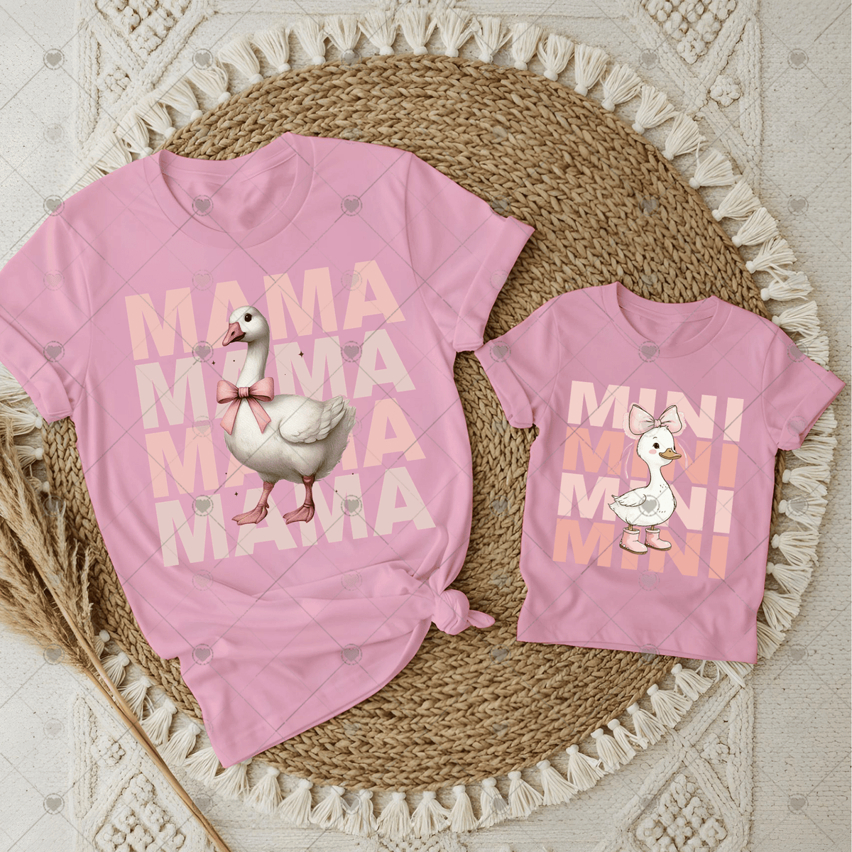 Mama/Mini Goose Pink DTF Transfers