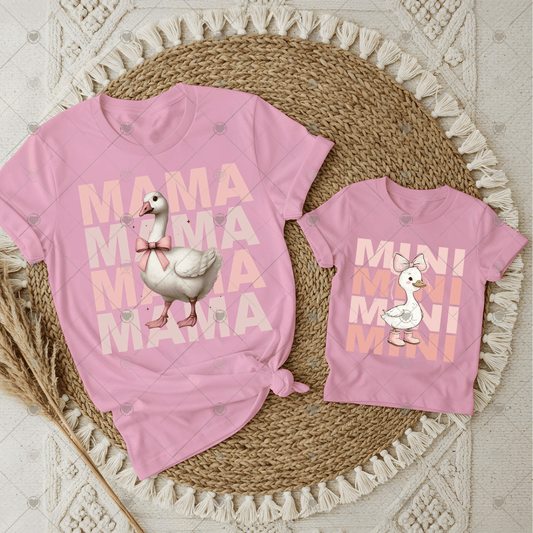Mama/Mini Goose Pink DTF Transfers