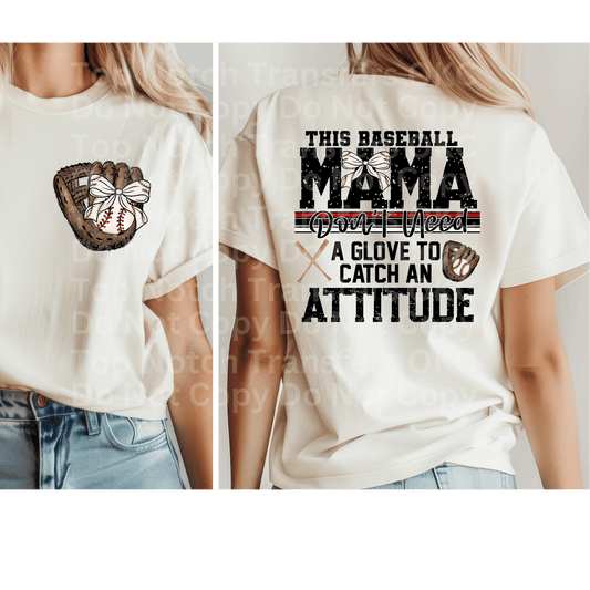 This Baseball Mama w/ Bow DTF Transfer