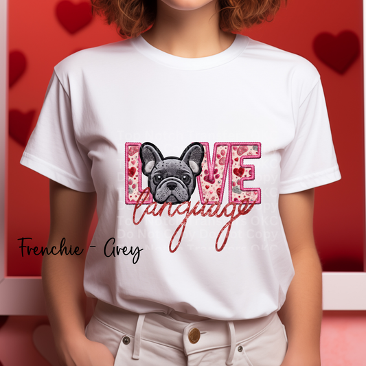 Love Language - Frenchie Grey DTF Transfer