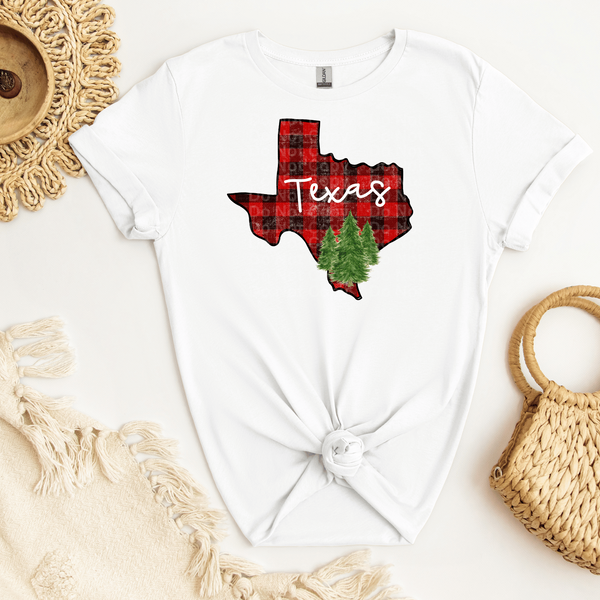 Christmas Red Plaid Texas DTF Transfer