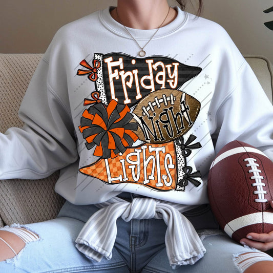 Friday Night Lights Black/Orange DTF Transfer